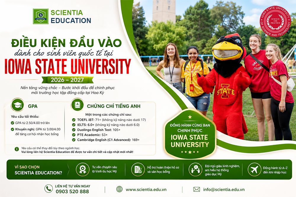 Điều kiện đầu vào trường Iowa State University