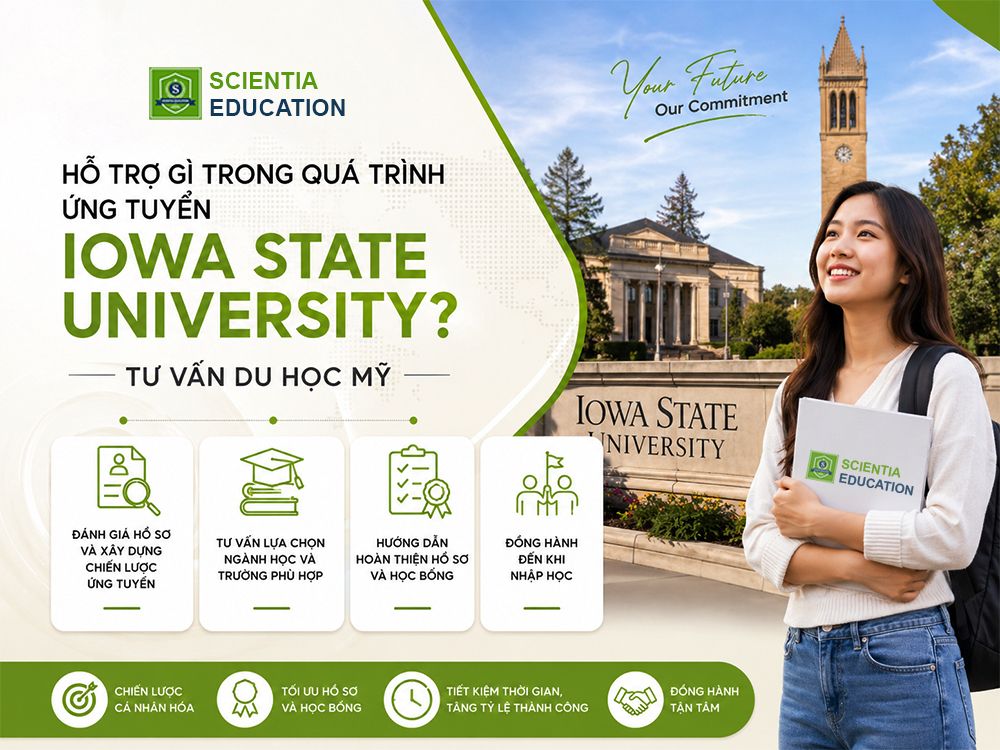 Scientia Education hỗ trợ gì trong quá trình ứng tuyển Iowa State University