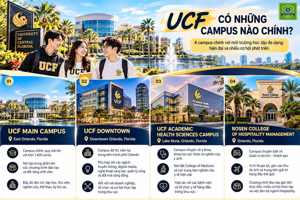 Các campus chính tại tại UCF