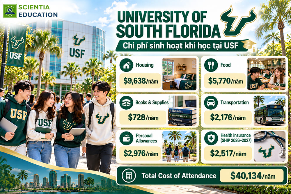 Chi phí sinh hoạt khi học tại USF
