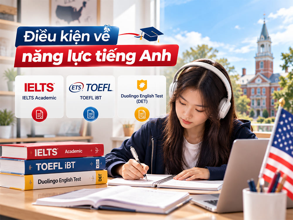 Điều kiện du học Mỹ về năng lực tiếng anh