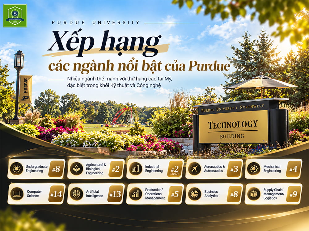 Xếp hạng các ngành nổi bật của Purdue University