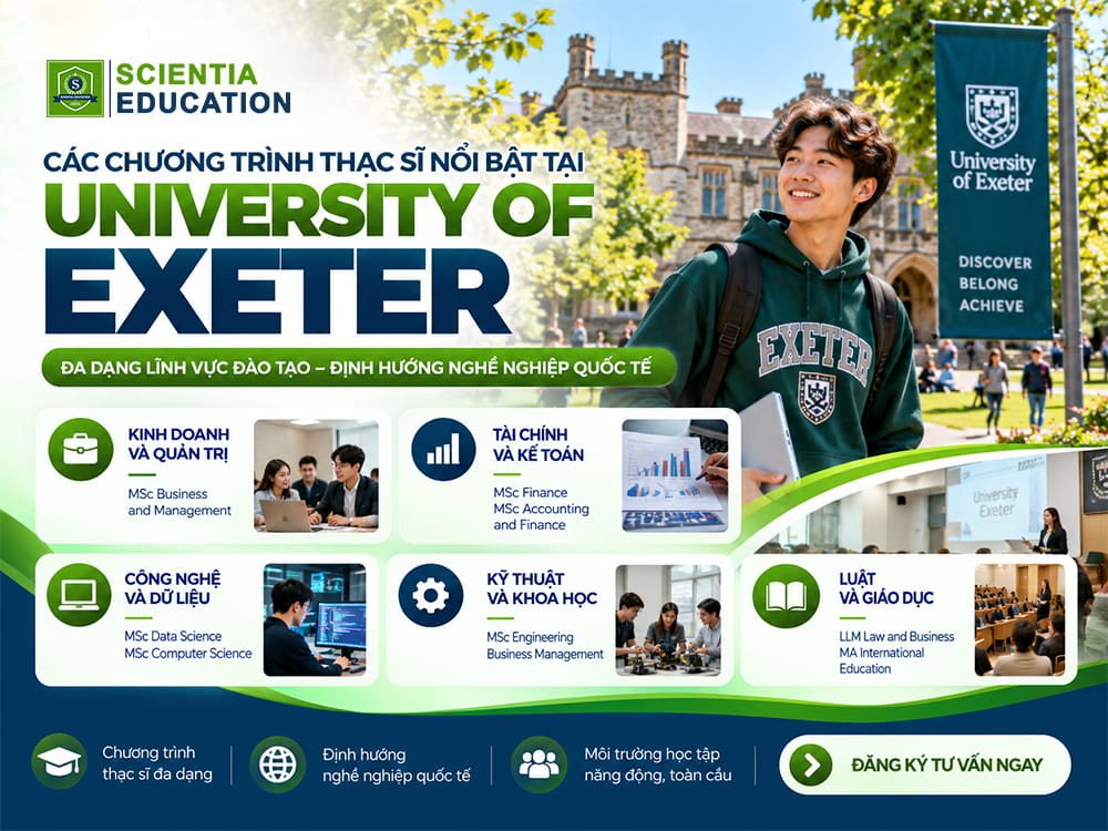 Các chương trình thạc sĩ nổi bật tại University of Exeter