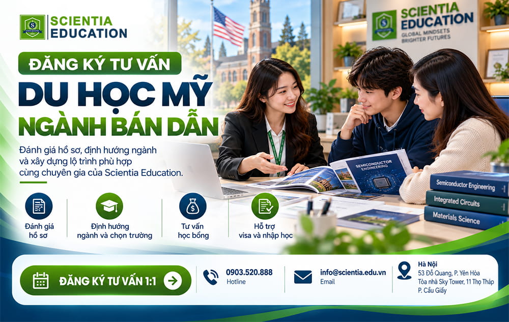 Đăng ký tư vấn du học Mỹ ngành bán dẫn cùng Scientia Education