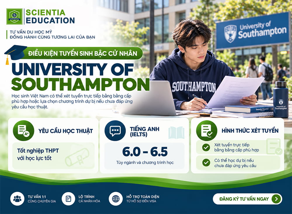 Điều kiện tuyển sinh University of Southampton