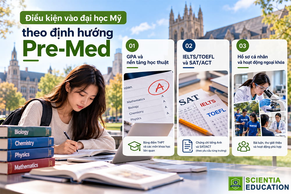 Điều kiện vào đại học Mỹ theo định hướng Pre-Med