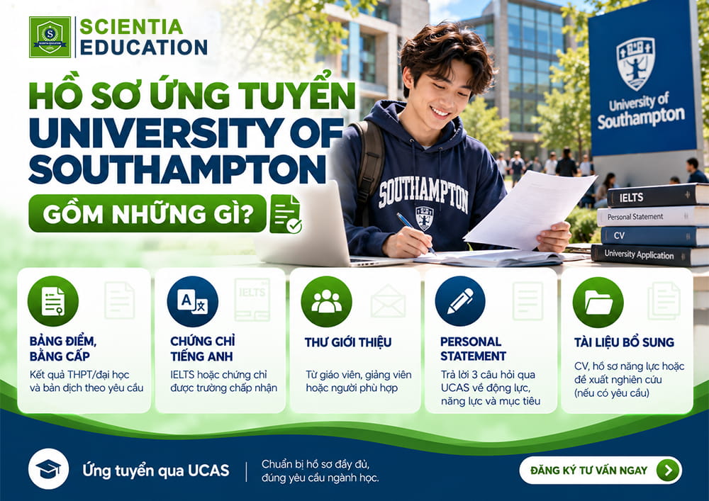 Hồ sơ ứng tuyển University of Southampton gồm những gì