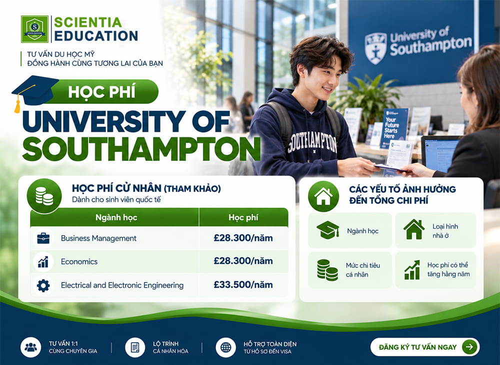 Học phí University of Southampton