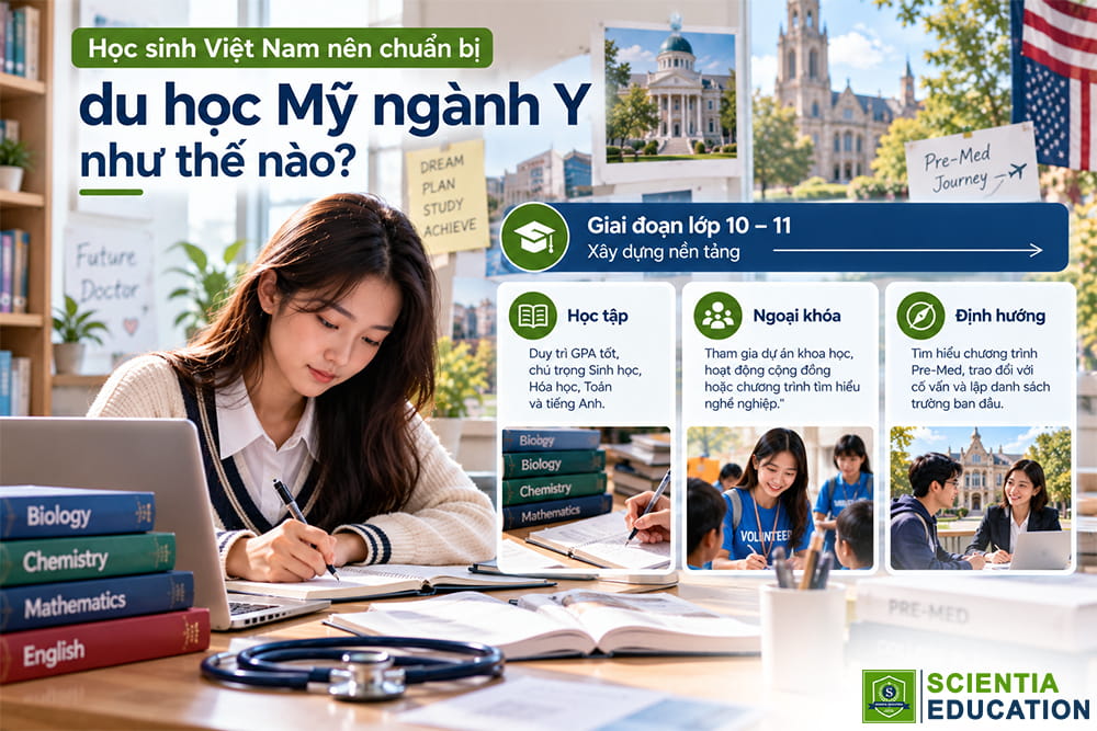 Hướng dẫn học sinh Việt Nam chuẩn bị du học Mỹ ngành Y từ lớp 10–11