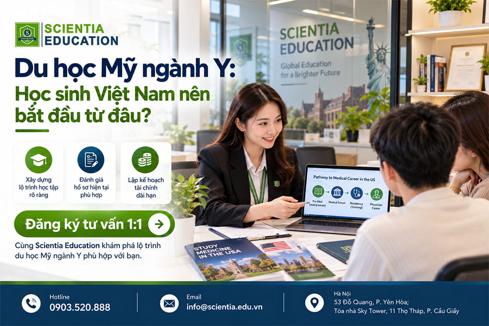 Liên hệ Scientia Education tư vấn du học Mỹ ngành Y