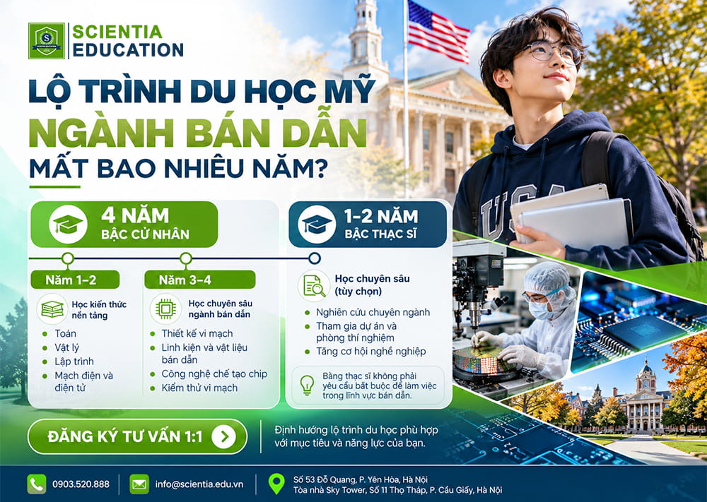Lộ trình du học Mỹ ngành bán dẫn bậc cử nhân
