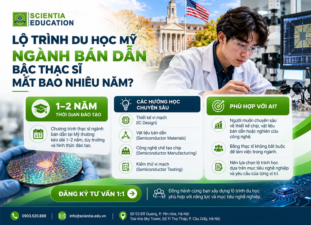 Lộ trình du học Mỹ ngành bán dẫn bậc thạc sĩ