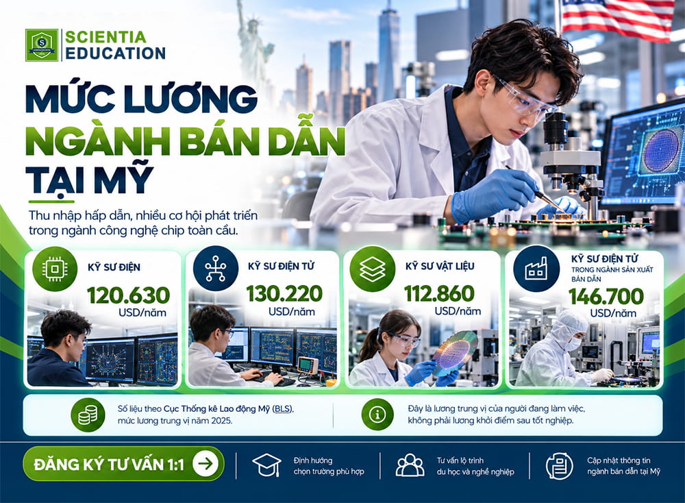 Mức lương ngành bán dẫn tại Mỹ