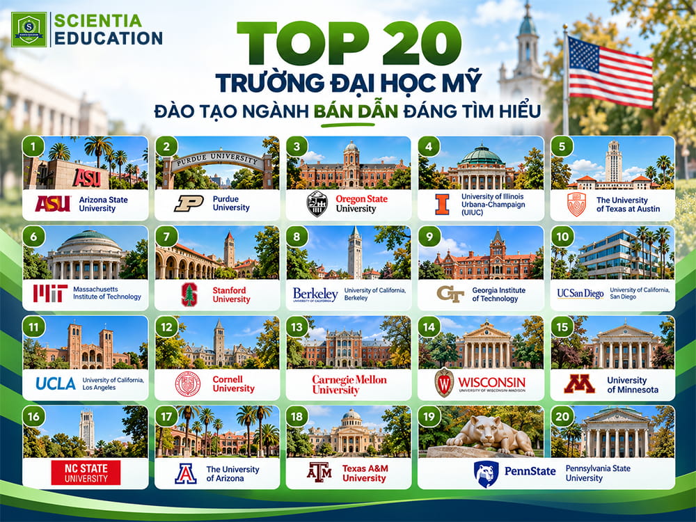 Top 20 trường đại học Mỹ đào tạo ngành bán dẫn